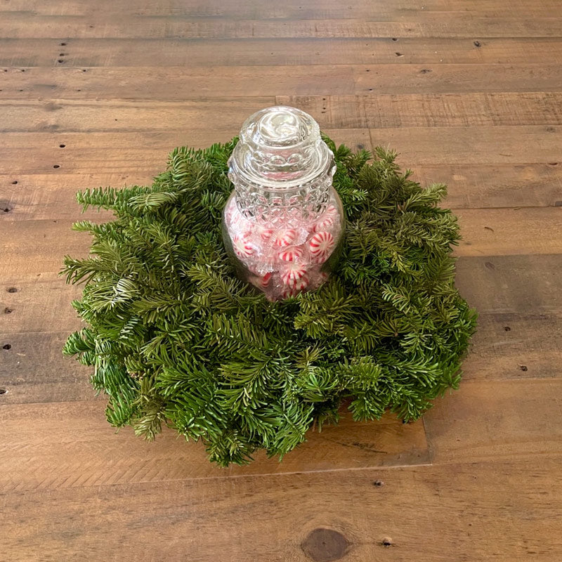 Real Noble Fir Candle Ring Wreath, 15"