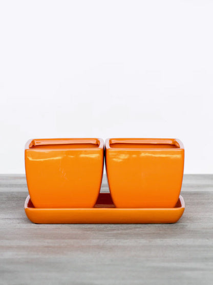 Double Duty Orange Planter