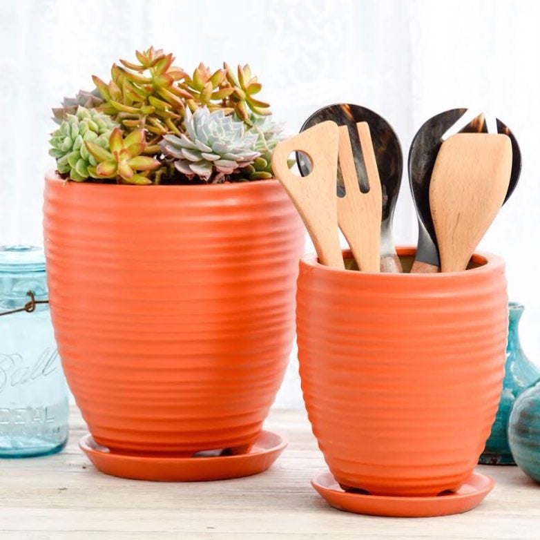 Orange Ceramic Planters