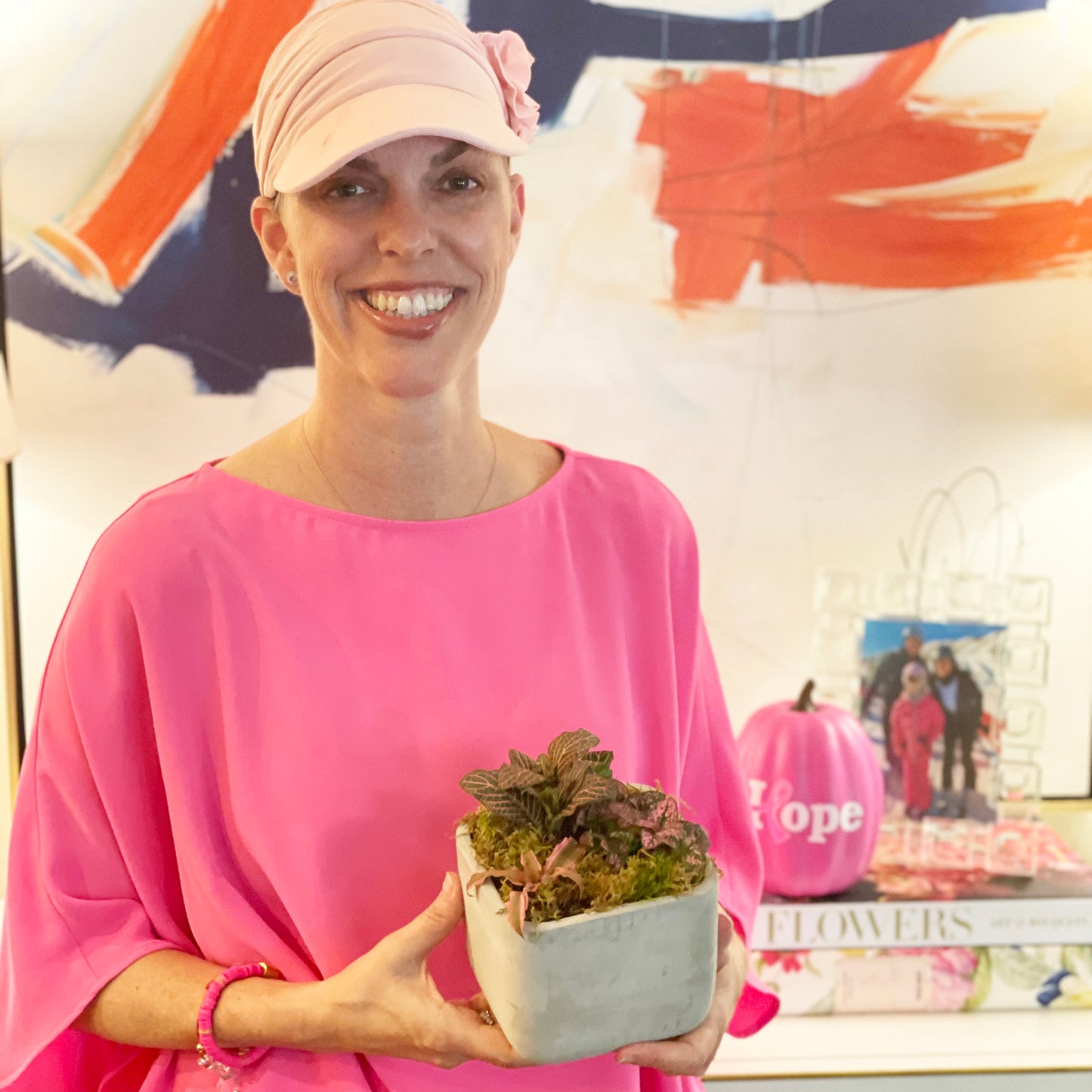 Pink Tropical Desktop Garden