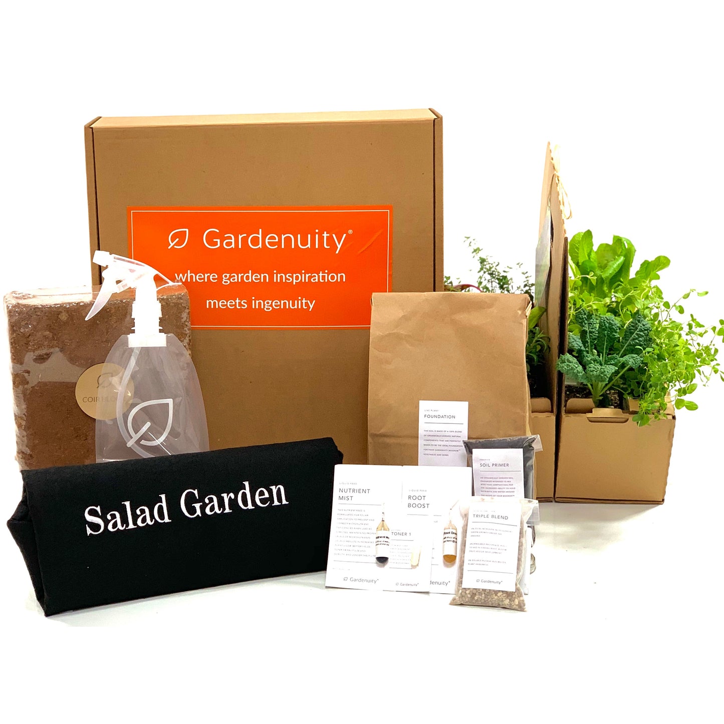Salad Garden Kit with leafy greens + herbs