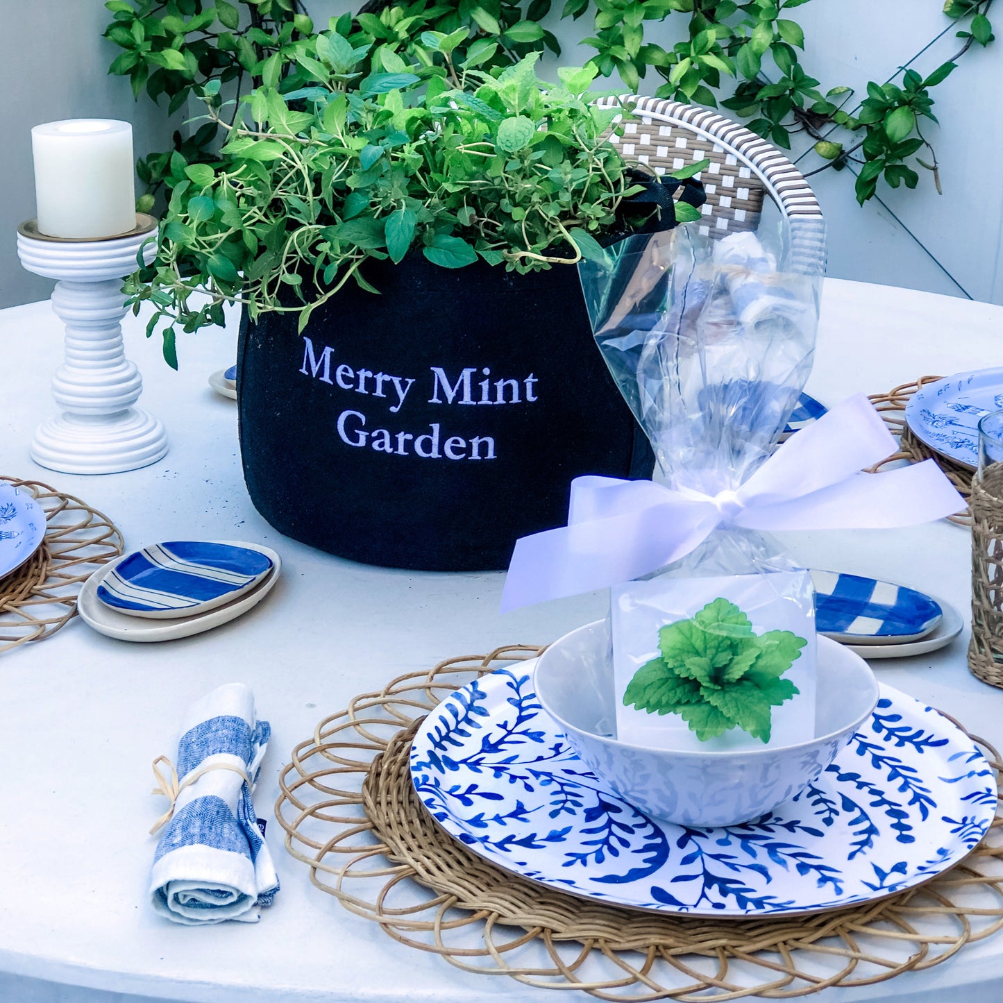 Merry Mint Garden Kit with seasonal herb plants