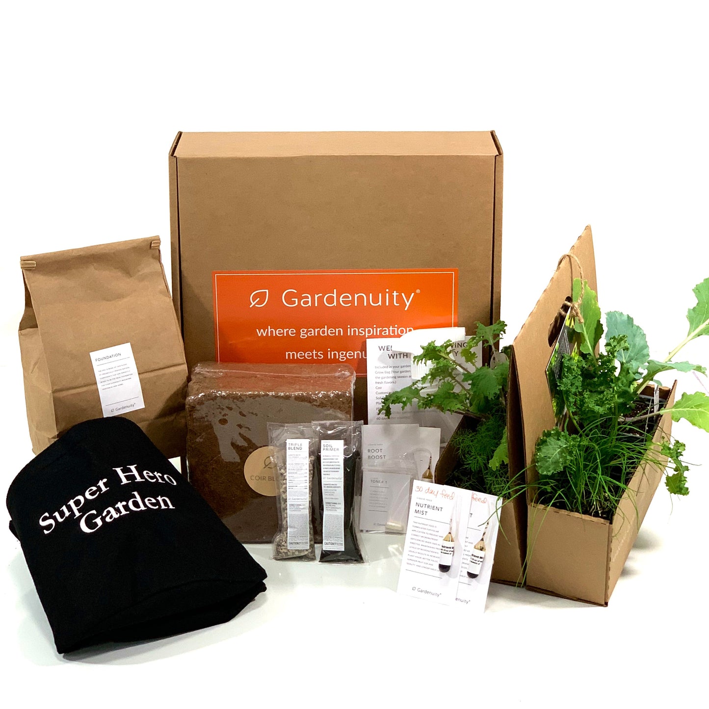 Super Hero Garden Kit with pepper + herb plants