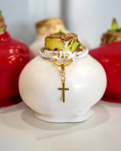 Winter White Waxed Bulb & Charm Bracelet Gift Set‎