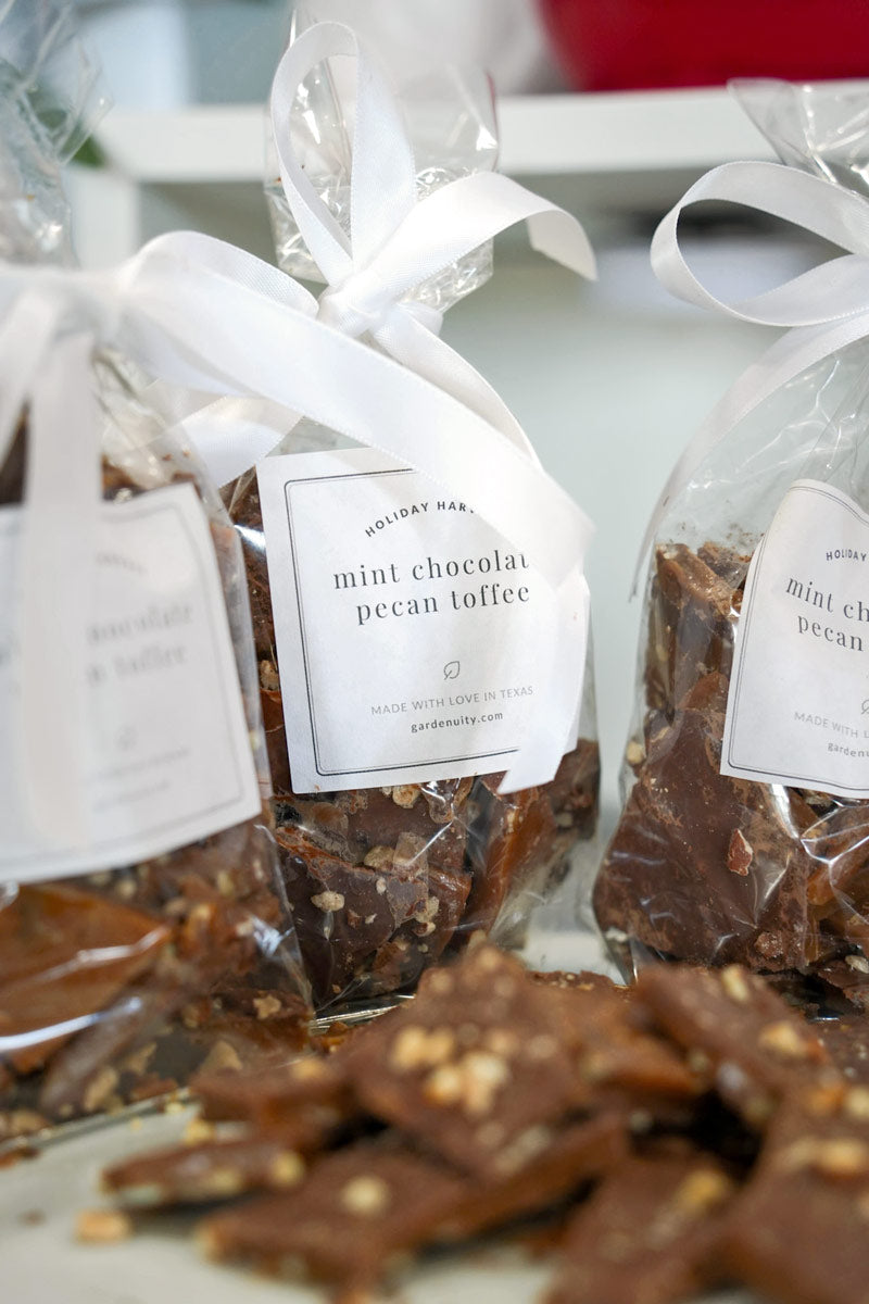 Holiday Harvest Mint Chocolate Pecan Toffee