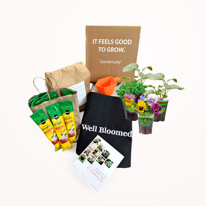 The Well Bloomed Garden Kit‎ with edible flowers + herb plants