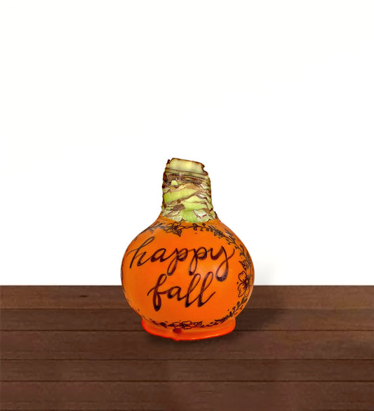 Perfectly Imperfect Artisan Decorated Pumpkin Bulb‎ with sovereign blooms image