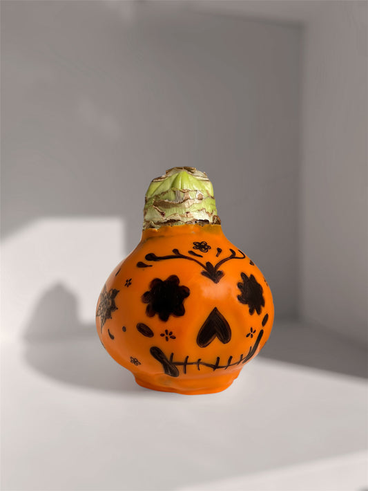 image of Perfectly Imperfect Artisan Decorated Pumpkin Bulb‎ with sovereign blooms 