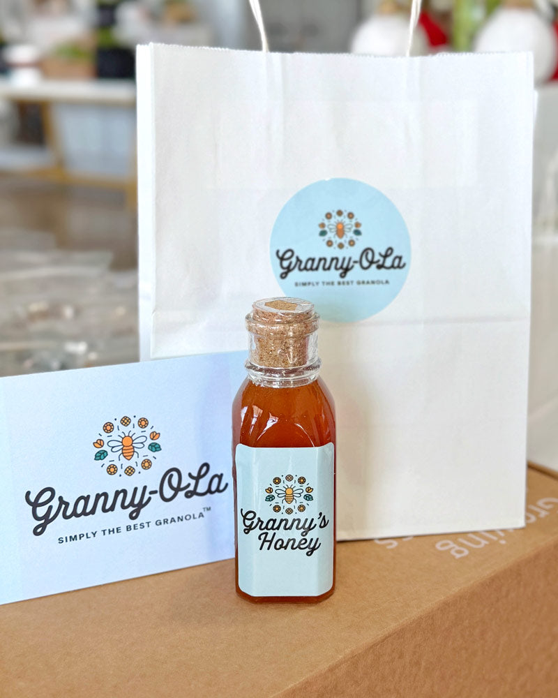 Granny-O-La™ Honey & Brunch Bag Garden Gift Set‎ with culinary herbs + pure honey