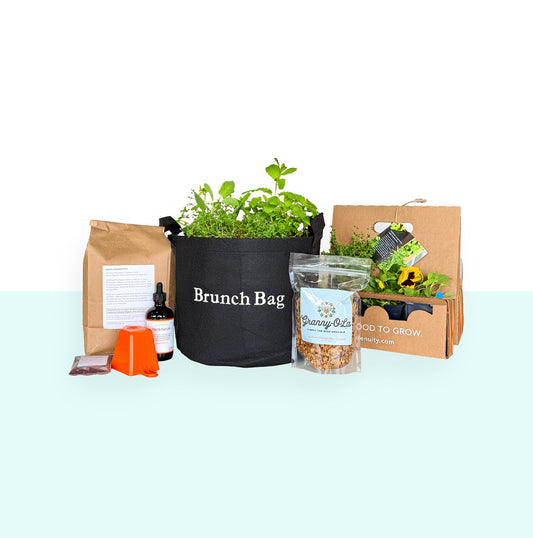 Granny-O-La™ Granola & Brunch Bag Garden Gift Set‎ with culinary herbs + artisan granola image