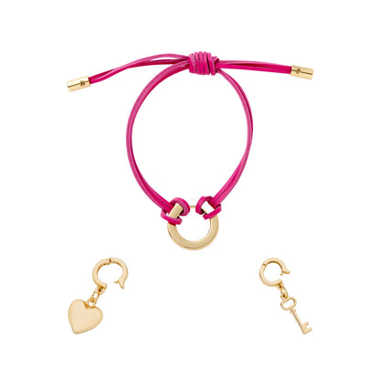 Valentine White Waxed Bulb & Charm Bracelet Gift Set‎