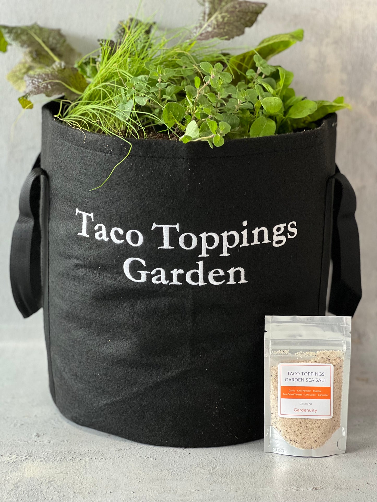 Outdoor Taco Toppings Giftable with Taco Garden Salt Gift Set